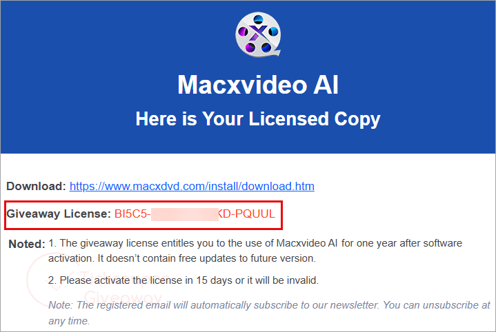 get macxvideo ai code