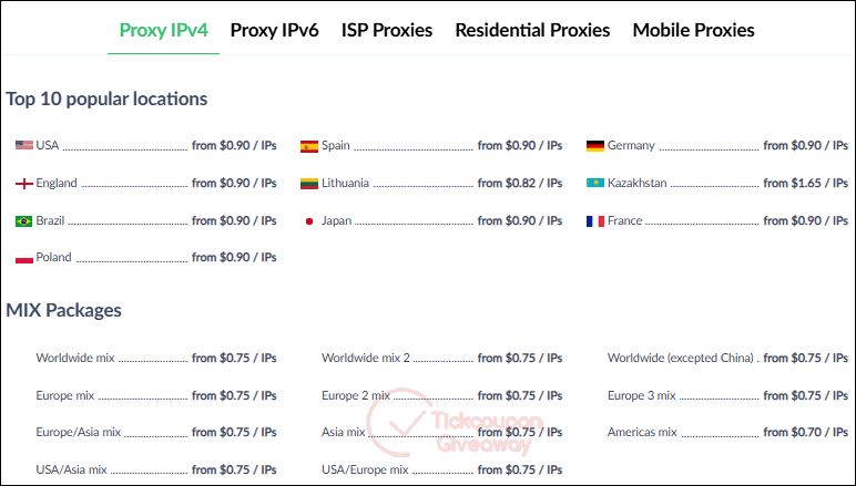 proxy seller pricing plan