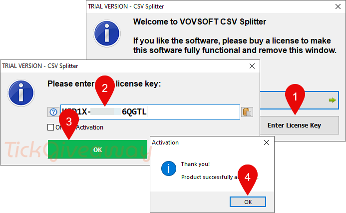 register vovsoft csv splitter code