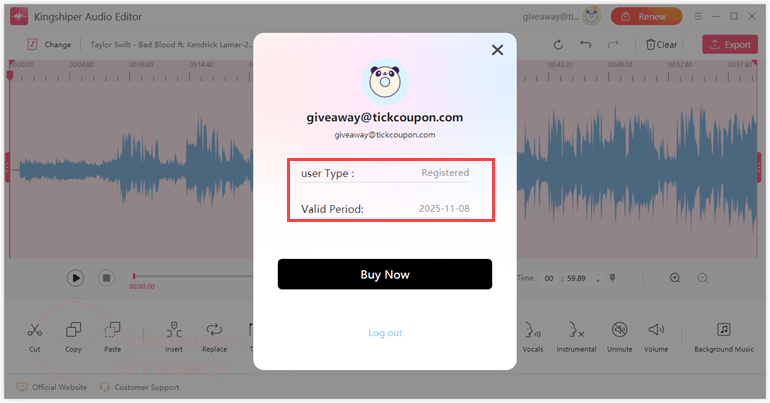 subscription kingshiper audio editor