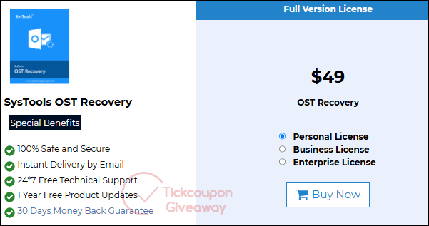 systools ost recovery pricing
