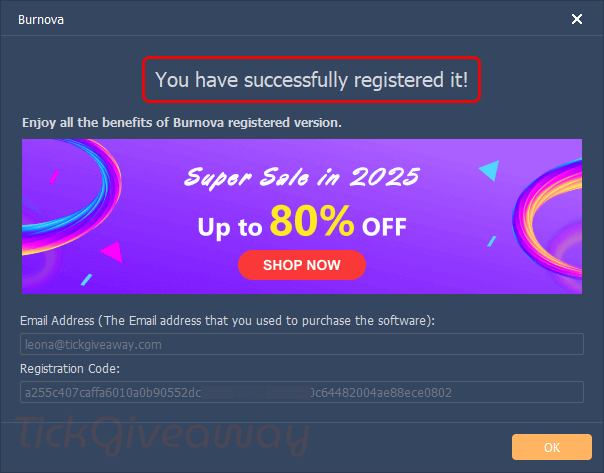 aiseesoft burnova registered version