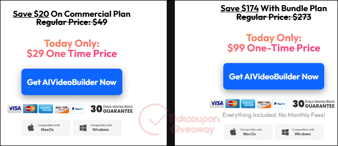 aivideobuilder pricing plan