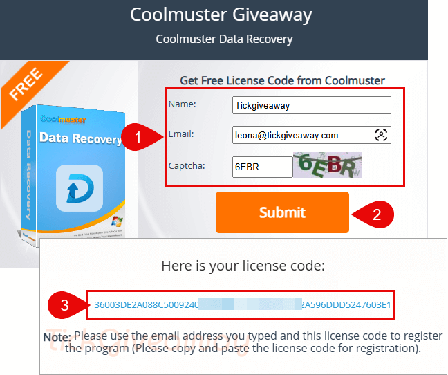 get coolmuster data recovery code