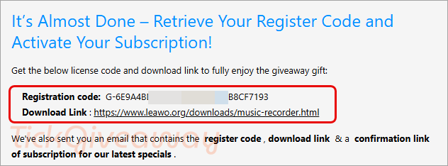 get leawo music recorder code