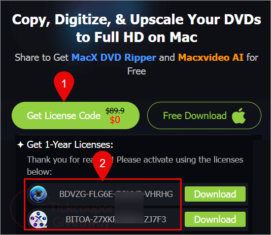 get macx dvd ripper pro code