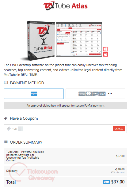 how to activate tube atlas coupon code