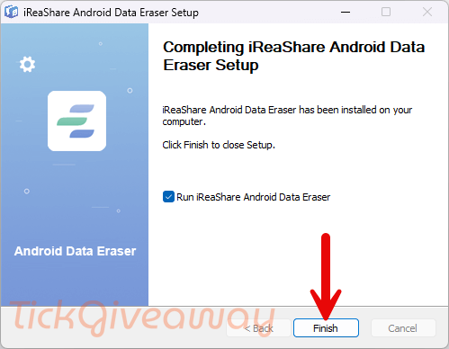 installation ireashare android data eraser