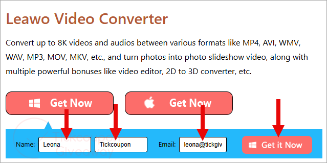 leawo video converter giveaway page