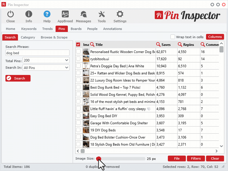 pin inspector screenshot