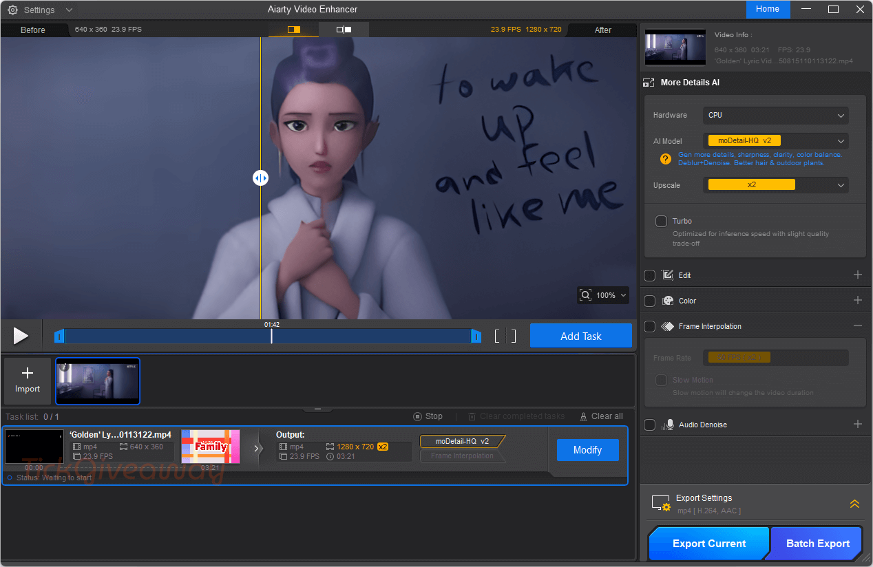 Aiarty Video Enhancer