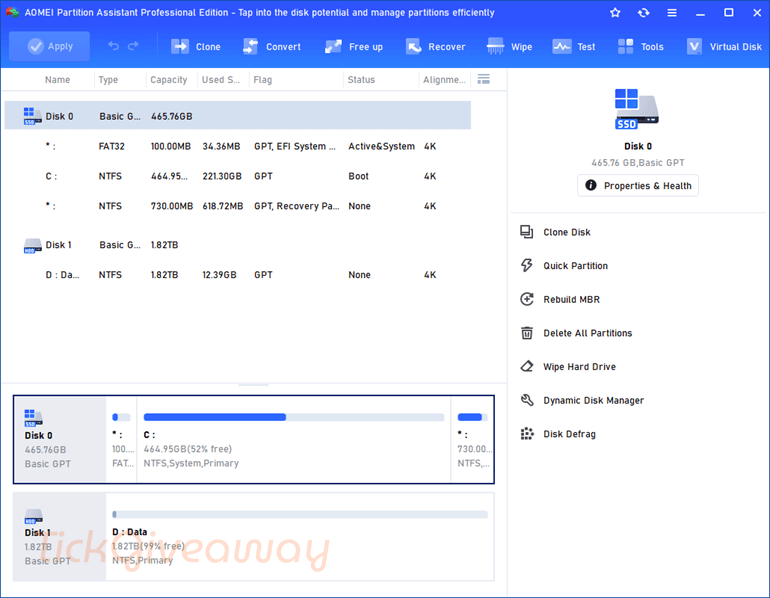 AOMEI Partition Assistant Professional