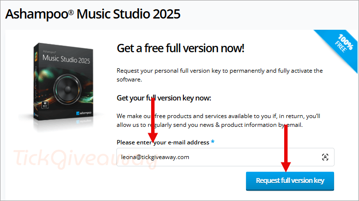 ashampoo music studio 2025 giveaway page