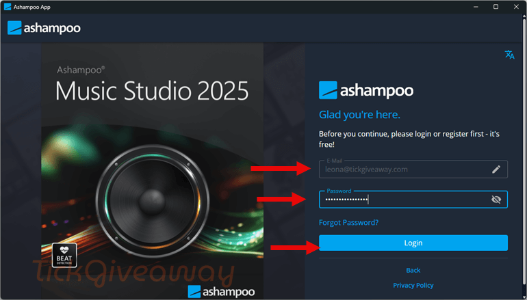 ashampoo music studio 2025 login