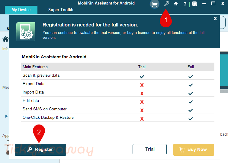 mobikin assistant for android registration