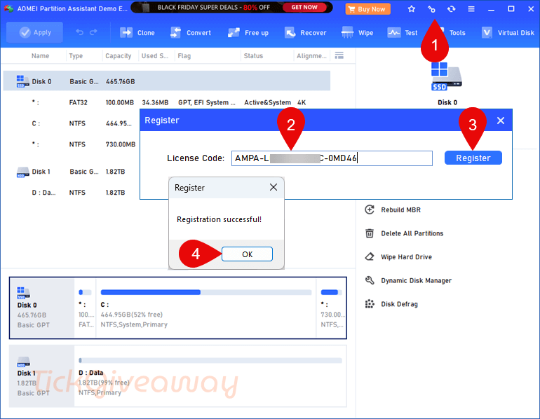 register aomei partition assistant professional code