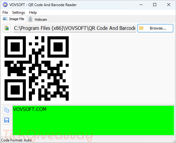 Vovsoft QR Code and Barcode Reader