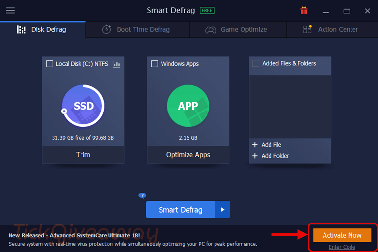 enter iobit smart defrag pro code