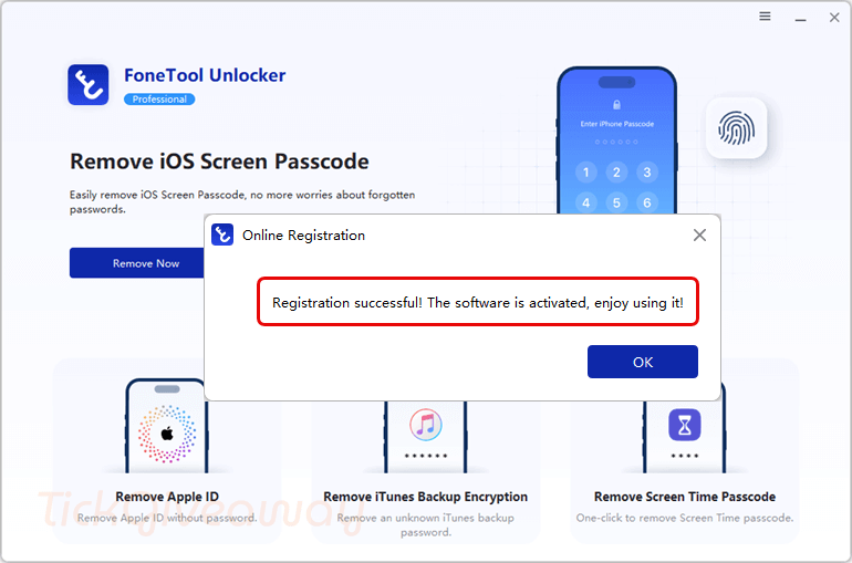 fonetool unlocker pro registration successful fonetool unlocker pro registration successful