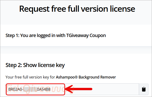 get ashampoo background remover code