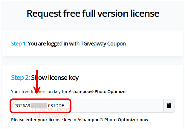 get ashampoo photo optimizer key