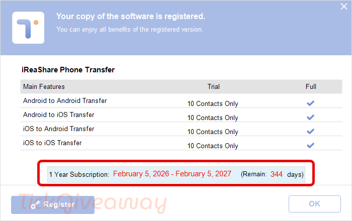get ireashare phone transfer free