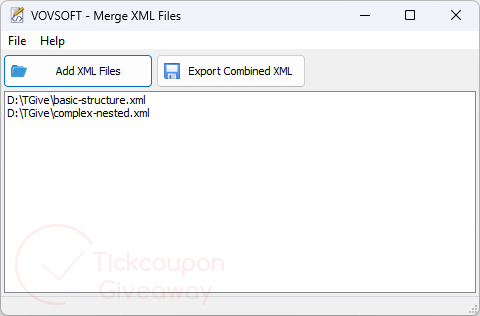 Vovsoft Merge XML Files 