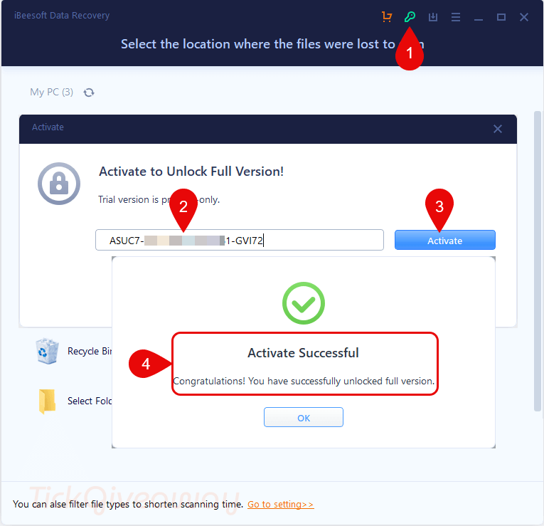 ibeesoft data recovery registration