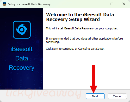 installation ibeesoft data recovery