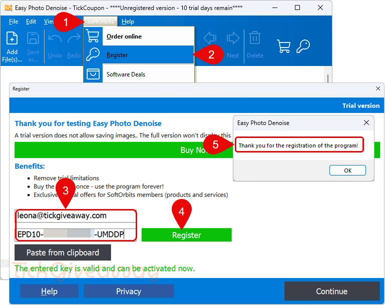 register softorbits easy photo denoise key
