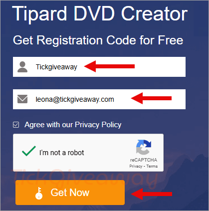tipard dvd creator giveaway page