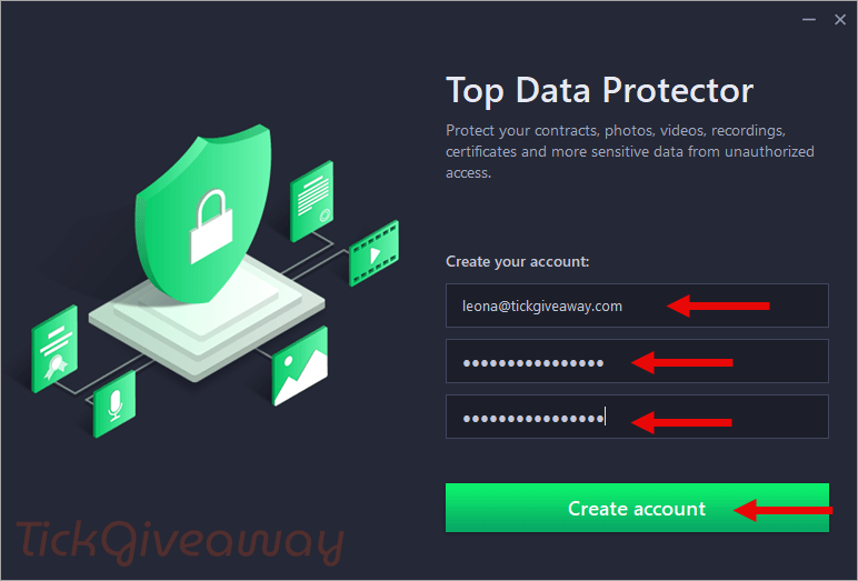 top data protector pro create account
