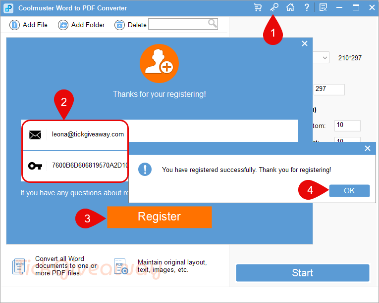 activate coolmuster word to pdf converter code