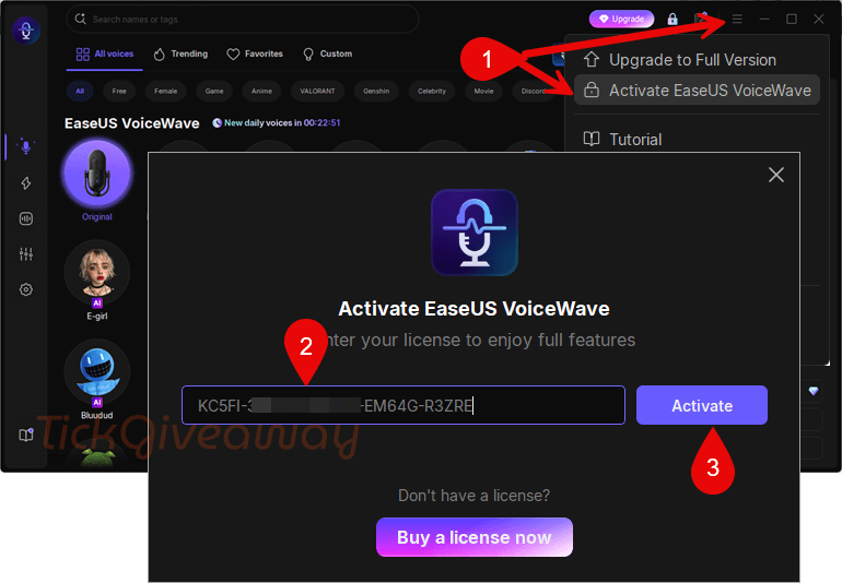 activate easeus voicewave code