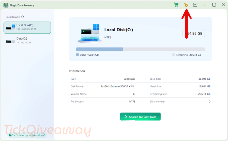 activate magic data recovery wizard key