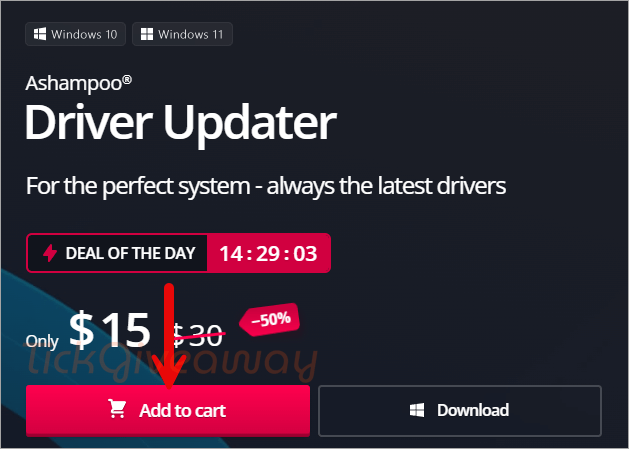 add ashampoo driver updater to cart