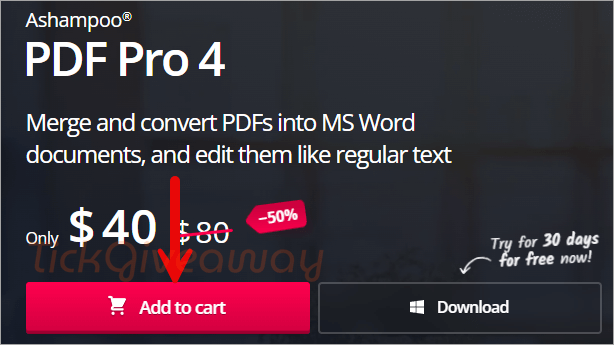 add ashampoo pdf pro to cart