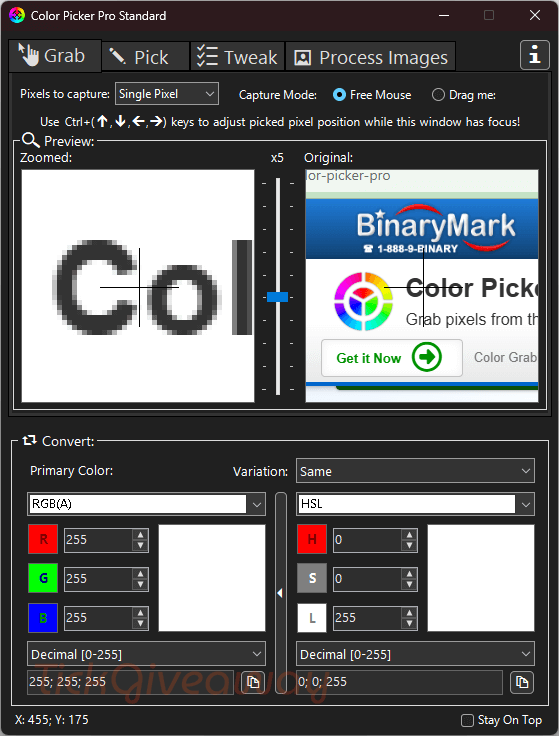 color picker pro standard main screenshot key Color Picker Pro Standard