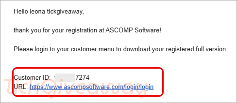 customer id ascomp synchredible pro