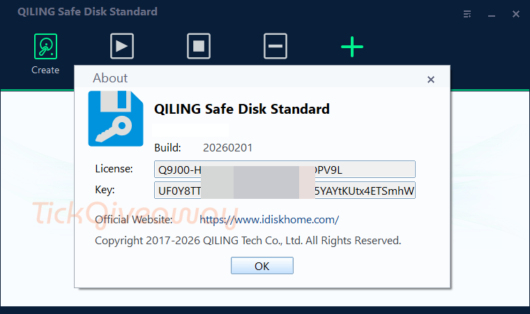 get qiling safe disk standard free key