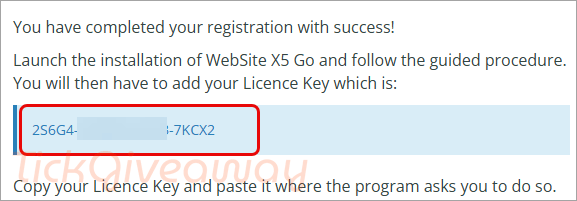 get website x5 go license code