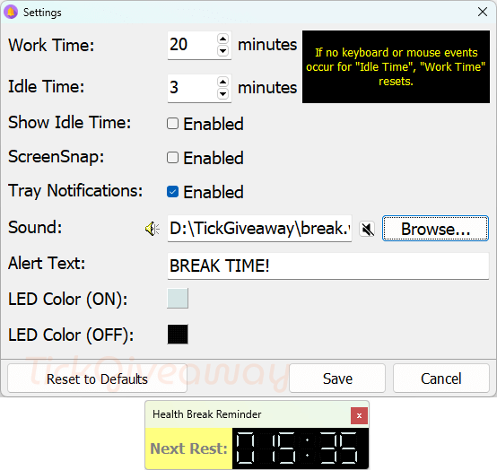 giveaway vovsoft health break reminder code Vovsoft Health Break Reminder