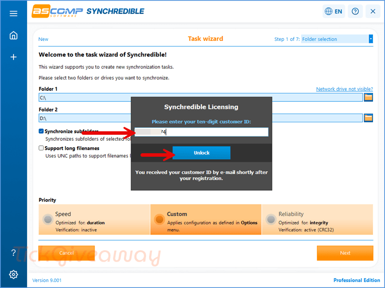 register ascomp synchredible pro