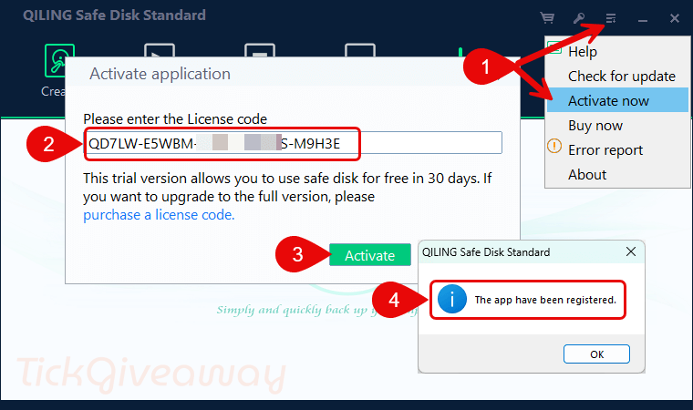 register qiling safe disk standard