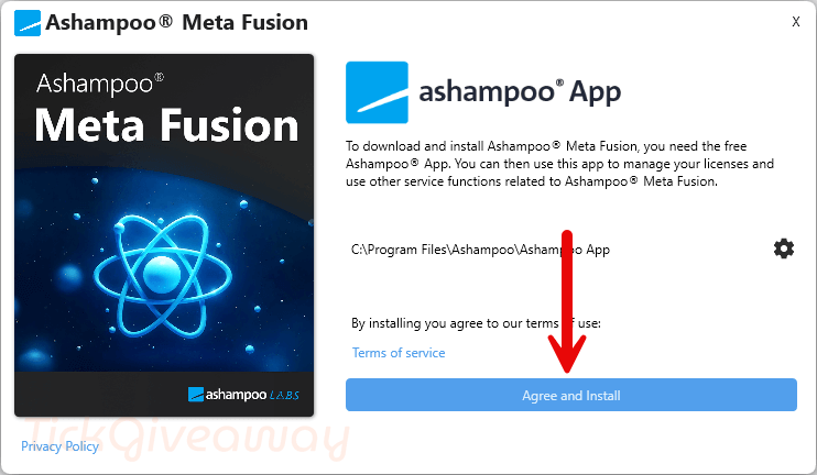 start installation ashampoo meta fusion