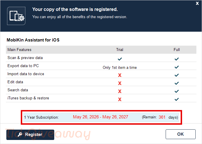 subcription mobikin assistant for ios key free