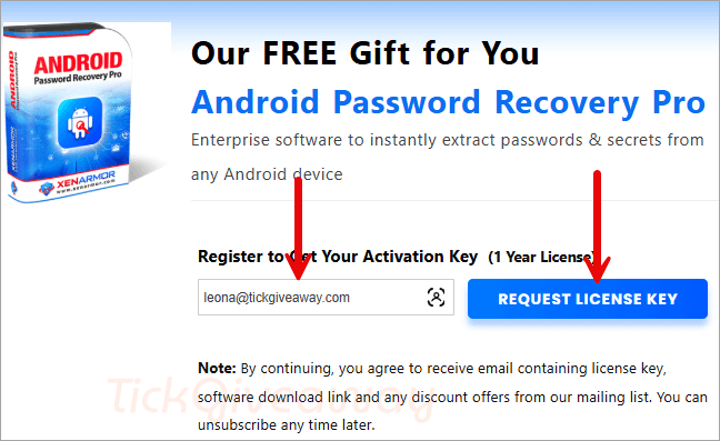 xenarmor android password recovery giveaway page