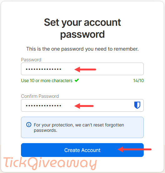 1password create account password