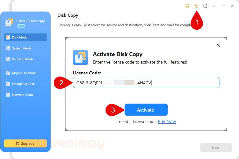 activate easeus disk copy pro key