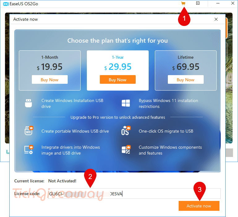 activate easeus os2go code